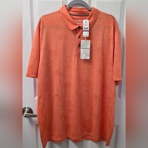 Tommy Bahama Island Zone Palm Coast Palmera Polo Shirt XXL Peach Melt 2X New NWT